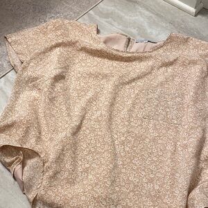 Main Street Exchange Shalom Floral Peach Women's 3X Top